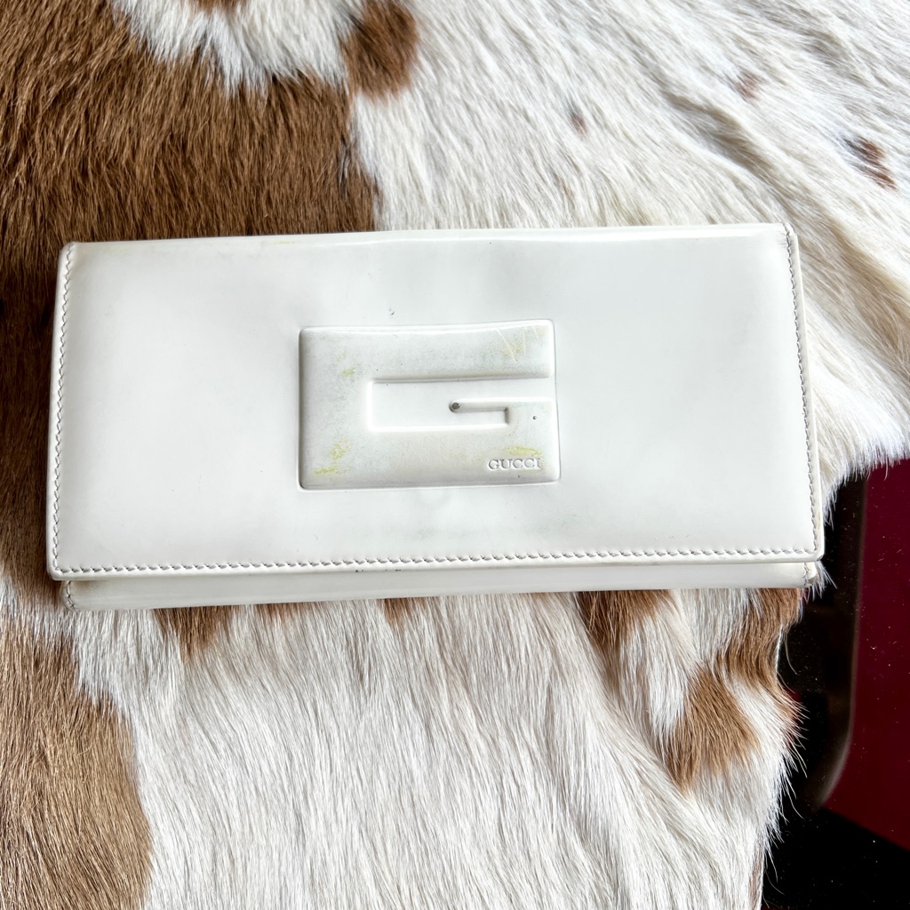 Gucci White Patent Leather Wallet